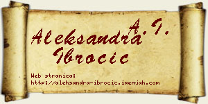 Aleksandra Ibročić vizit kartica